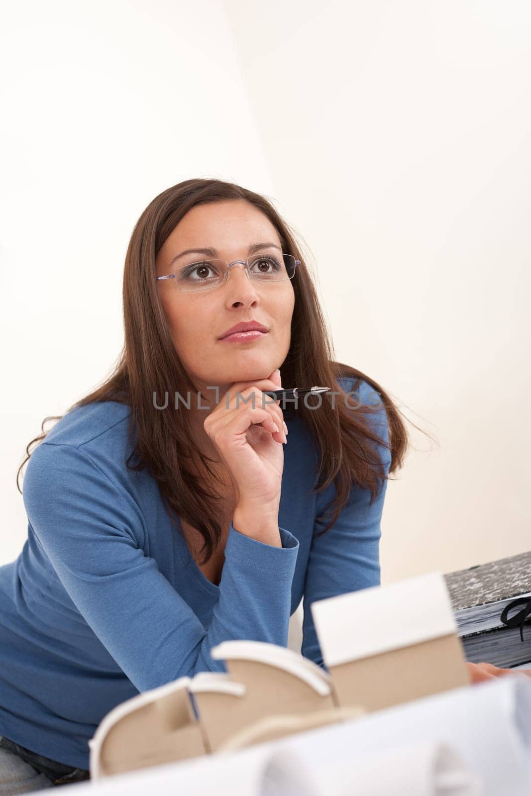 Brown hair female architect at the office
