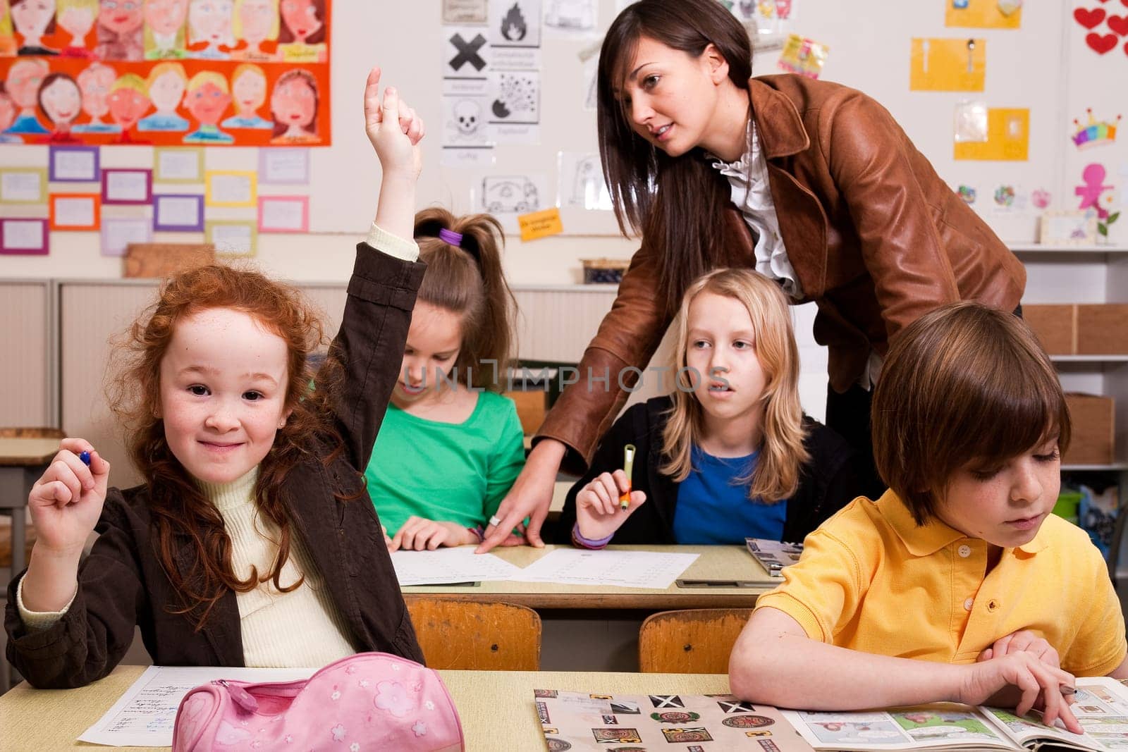 students at work