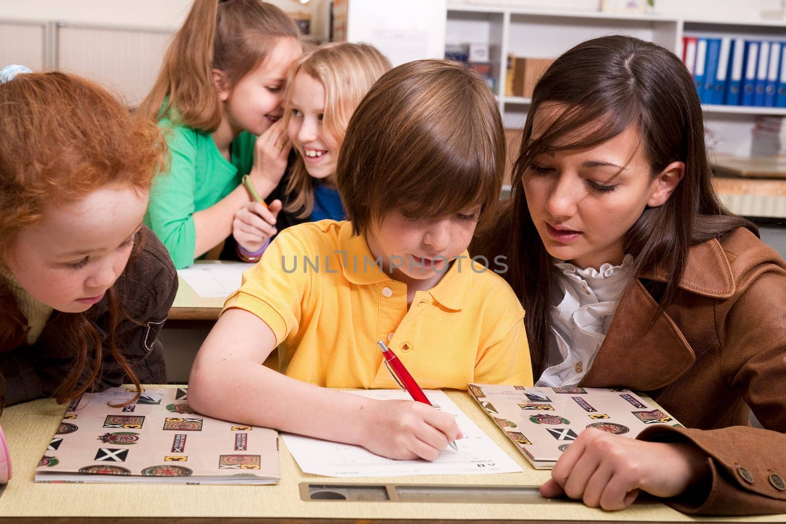 students at work