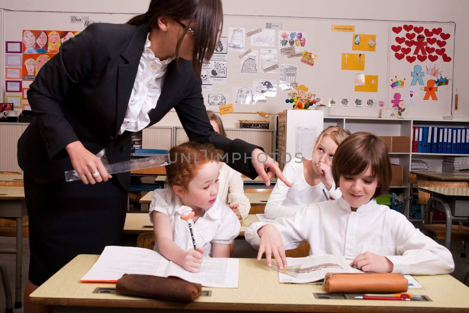 students at work