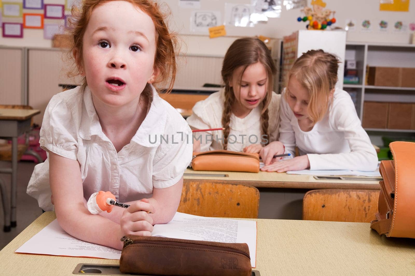 students at work