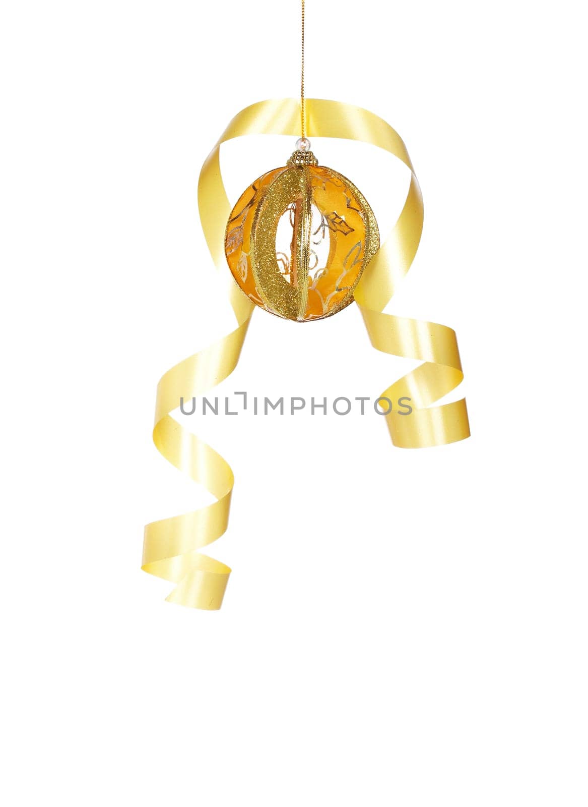 Christmas ball with a ribbon