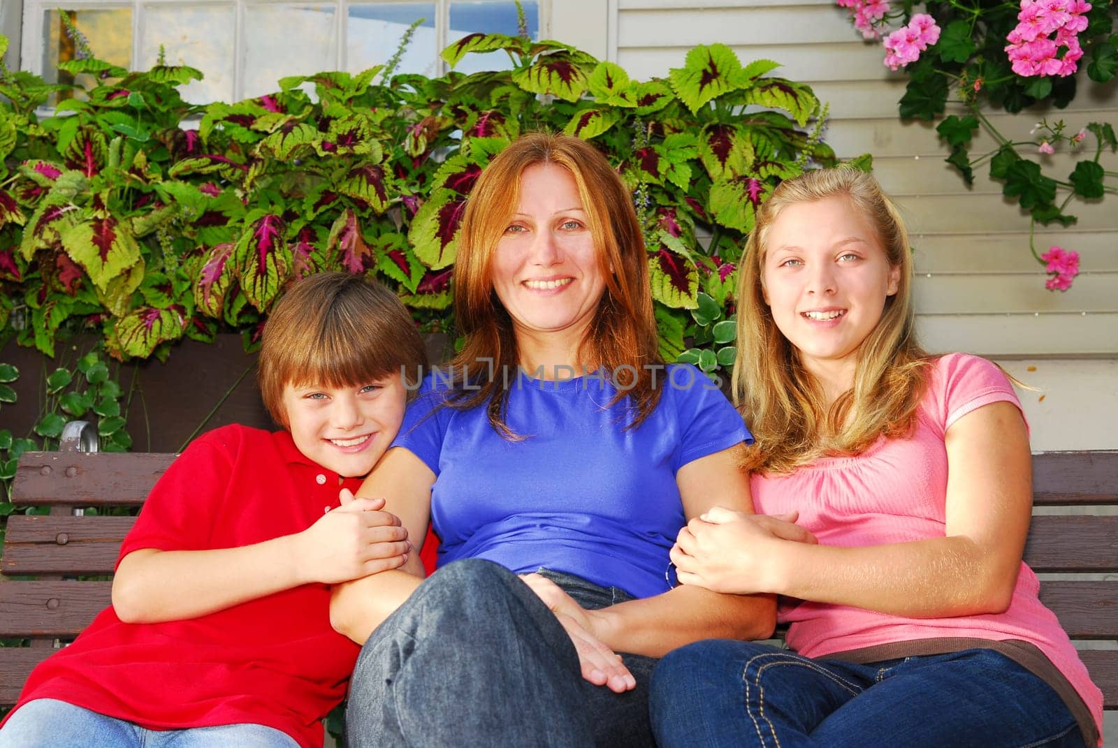 Family at a house