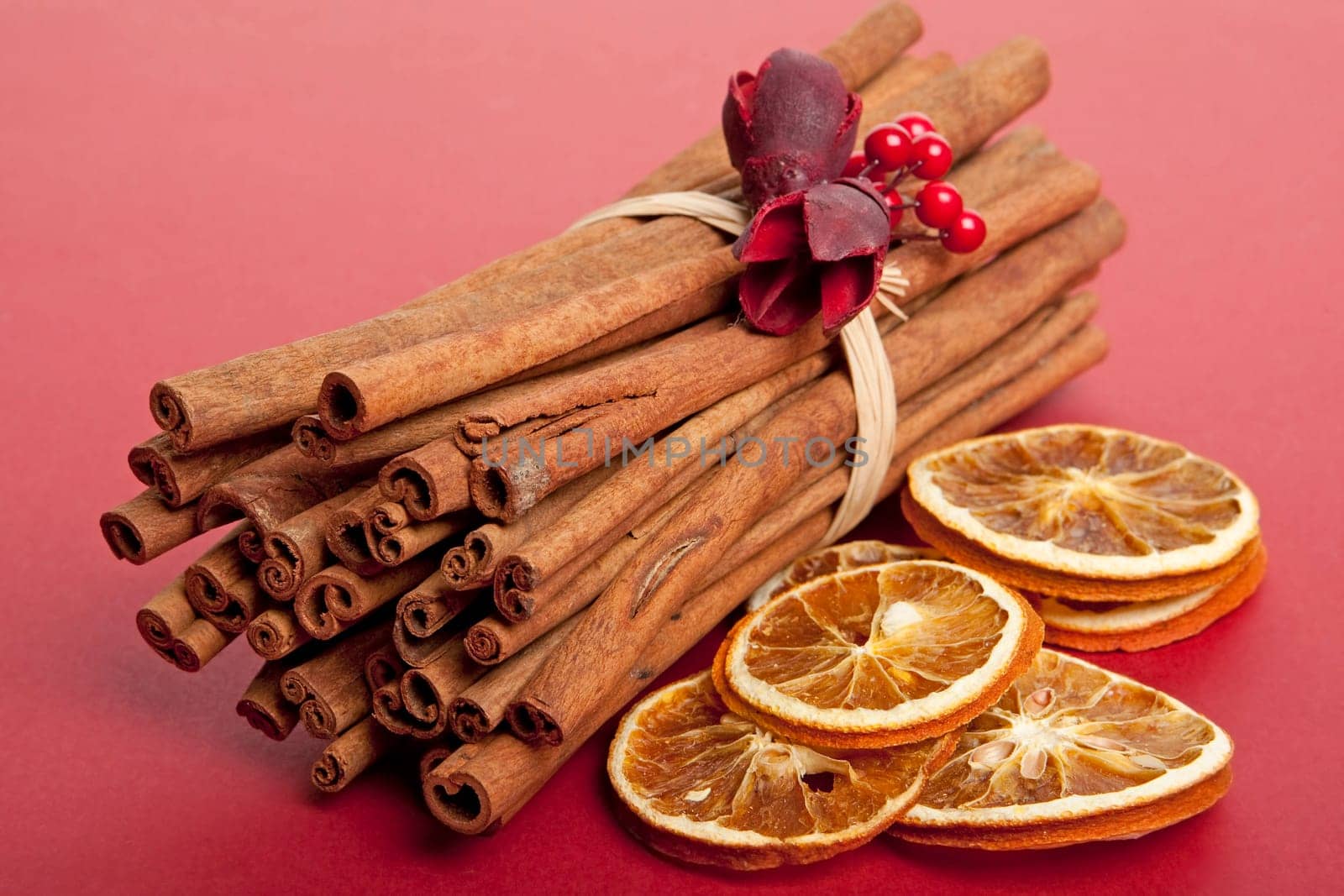 Christmas decoration with cinnamon sticks
