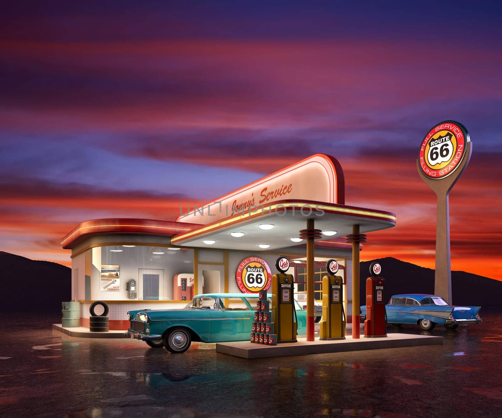 Retro Gas Station