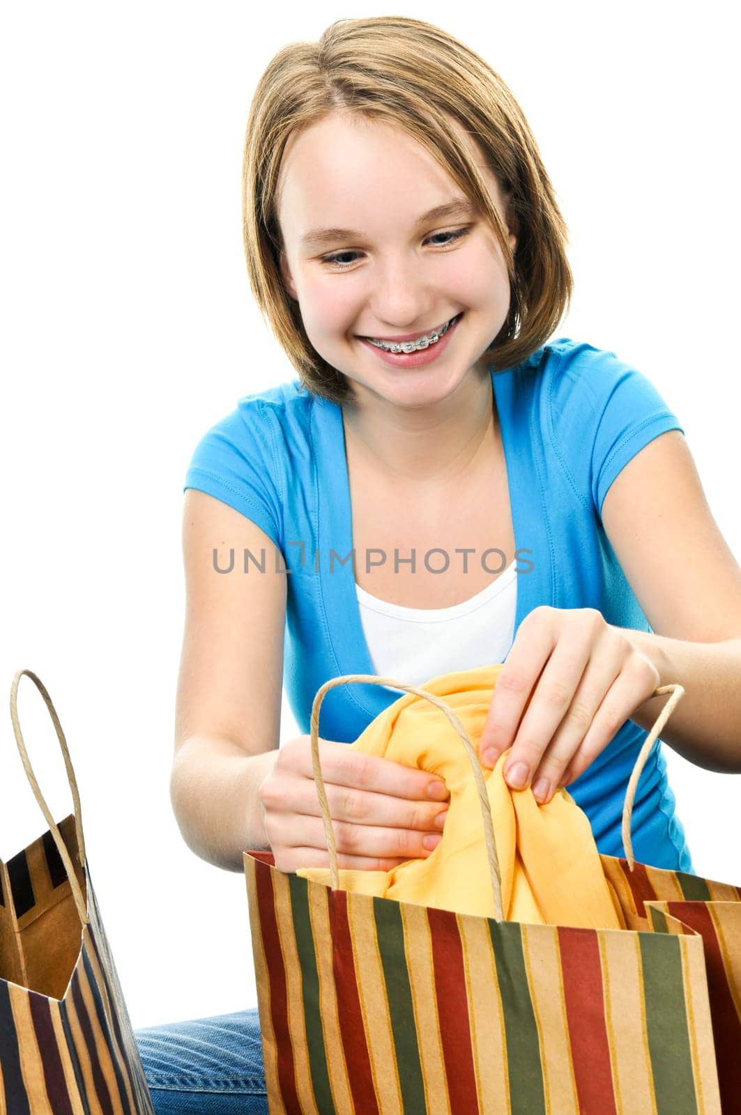 Teenage girl with shopping bags