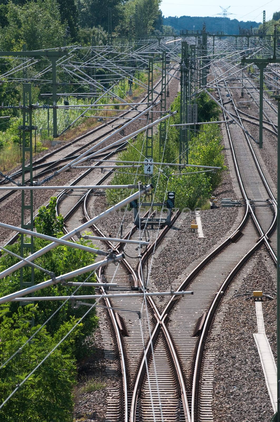 Railway tracks with switch