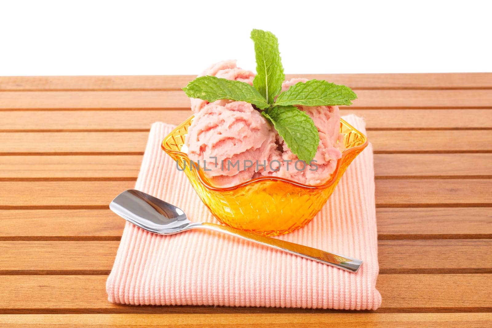 Delicious raspberries ice cream