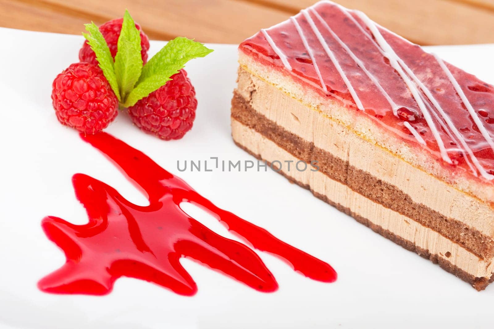 Delicious raspberries cake
