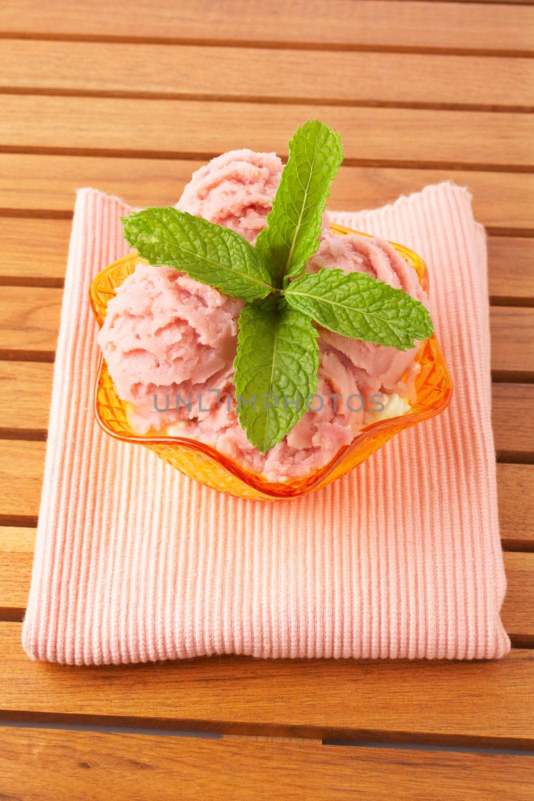 Delicious raspberries ice cream