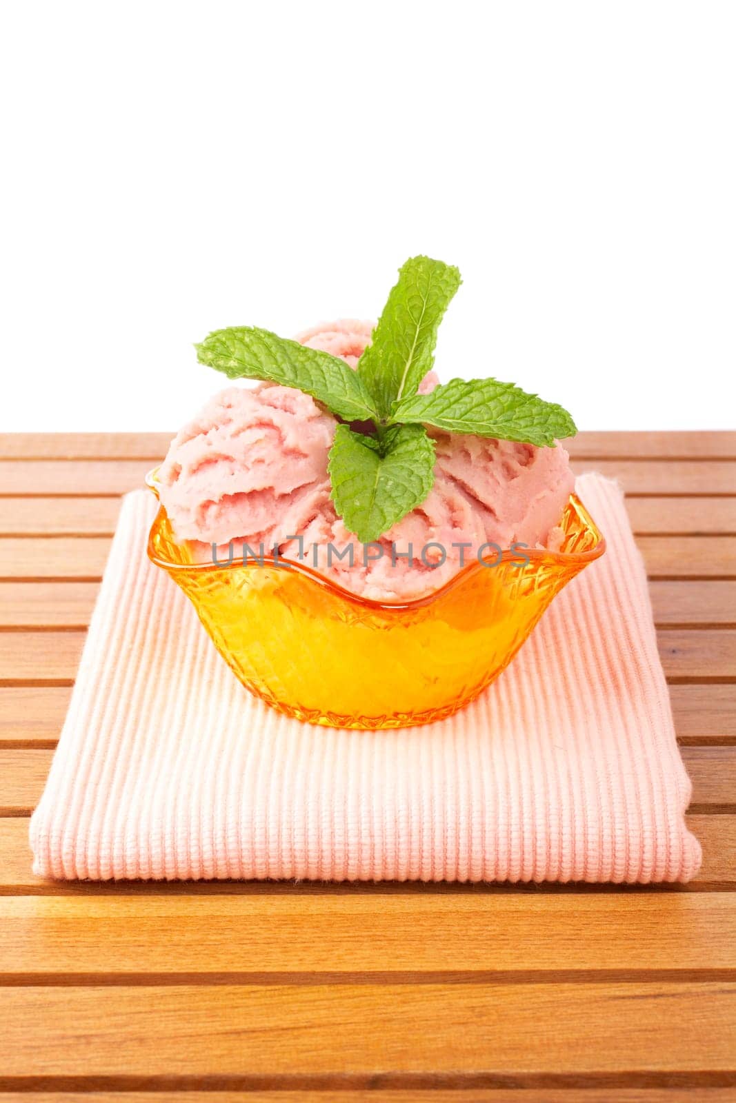 Delicious raspberries ice cream