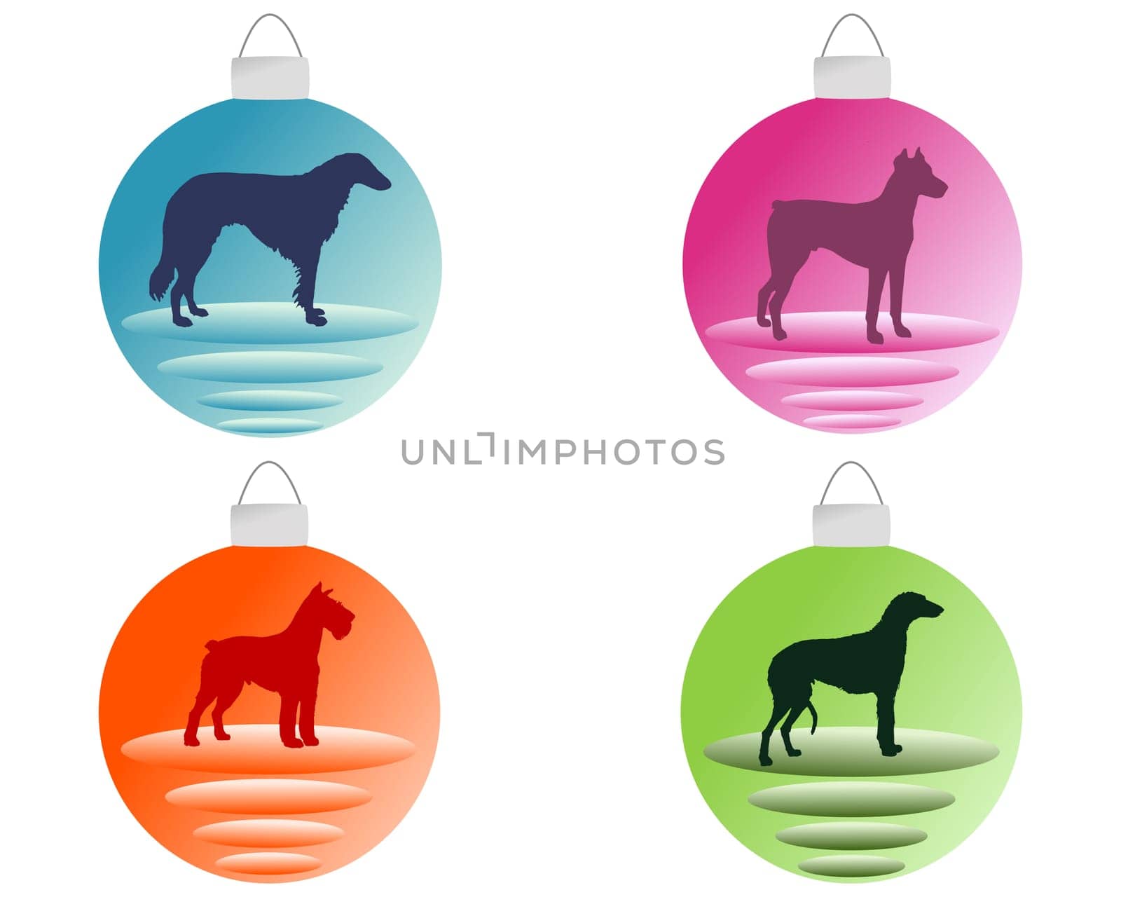 Schuck for the Christmas tree with dog motifs