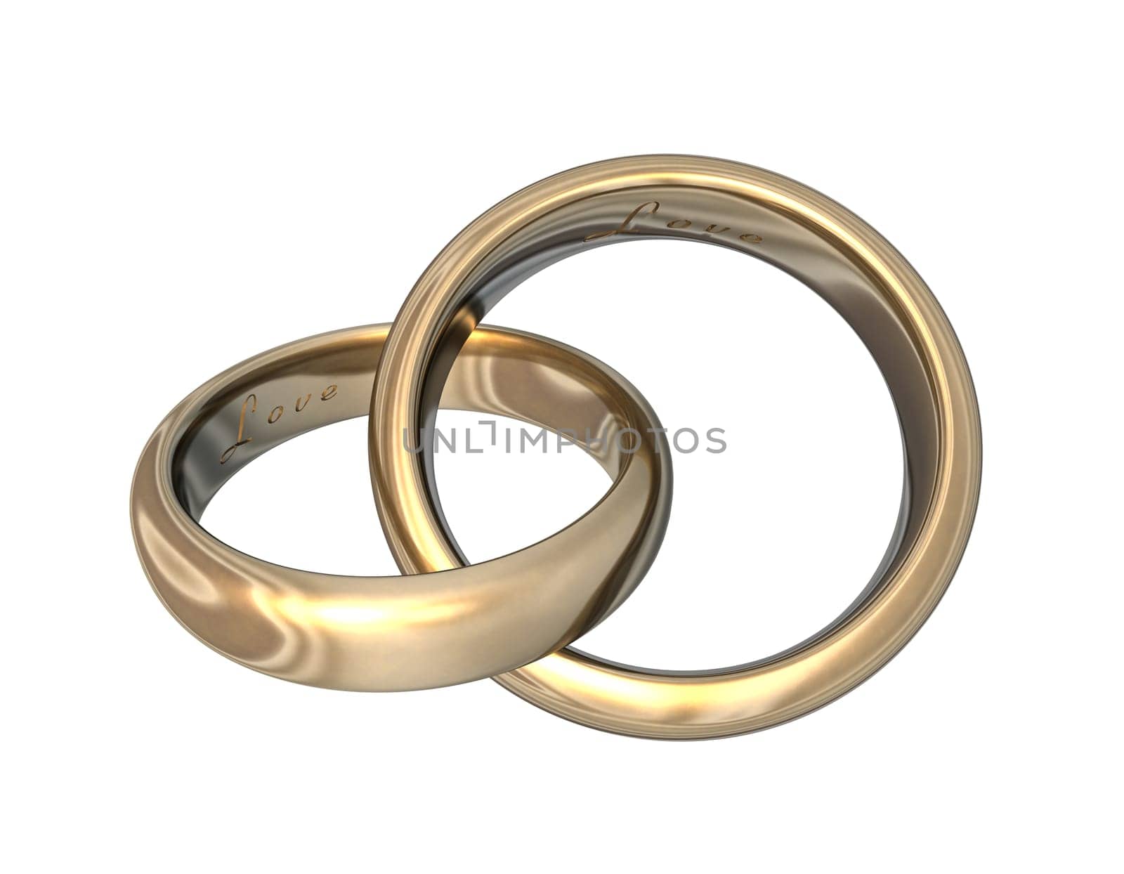 Wedding Rings 3D Gold
