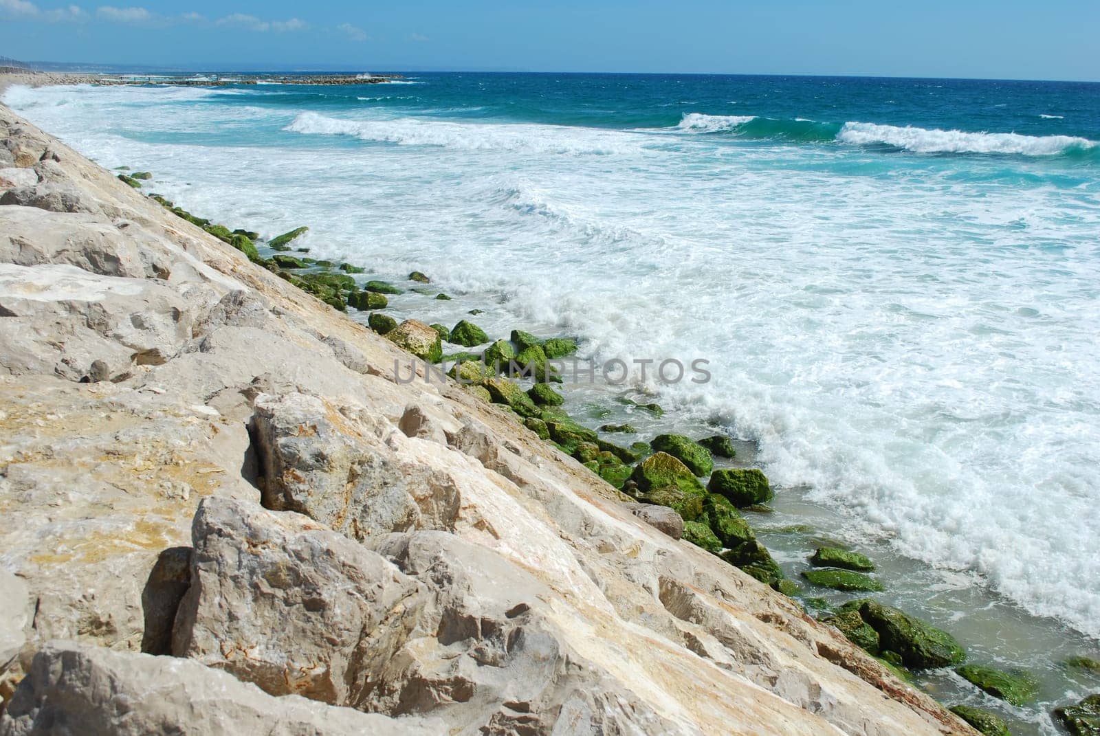 Portuguese shoreline in a bright day