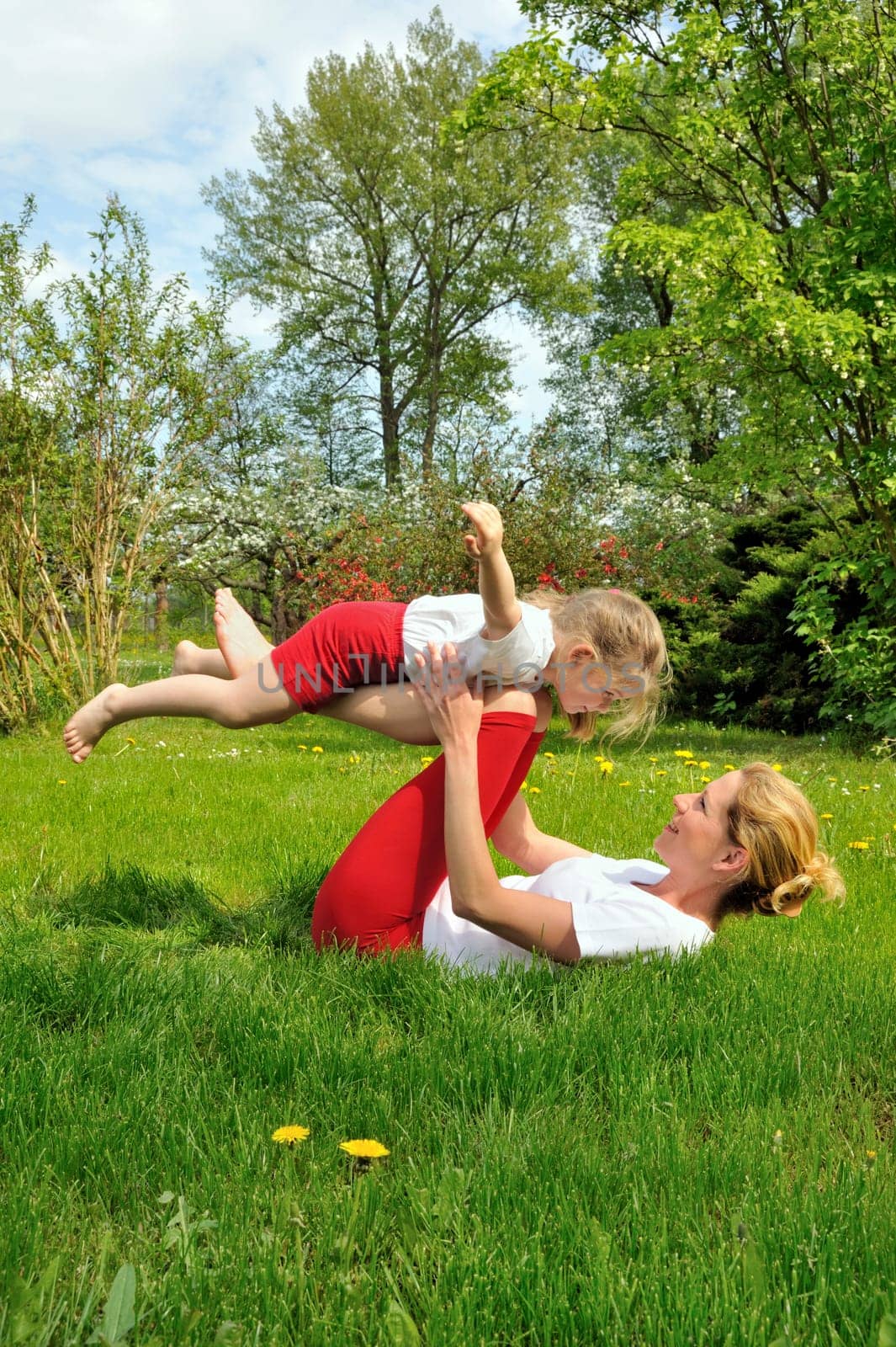 Mother and daughter - training