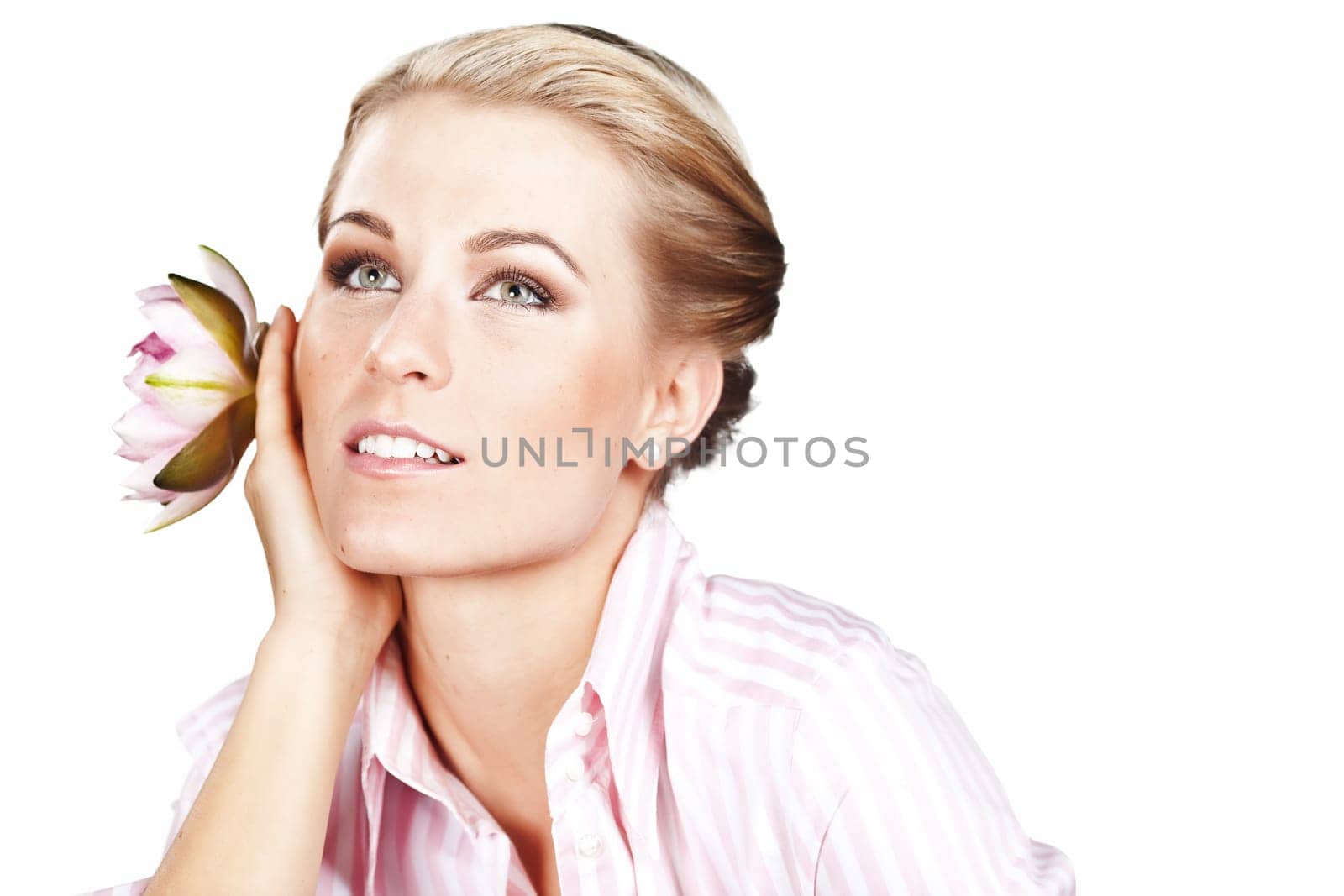 Woman with water lily