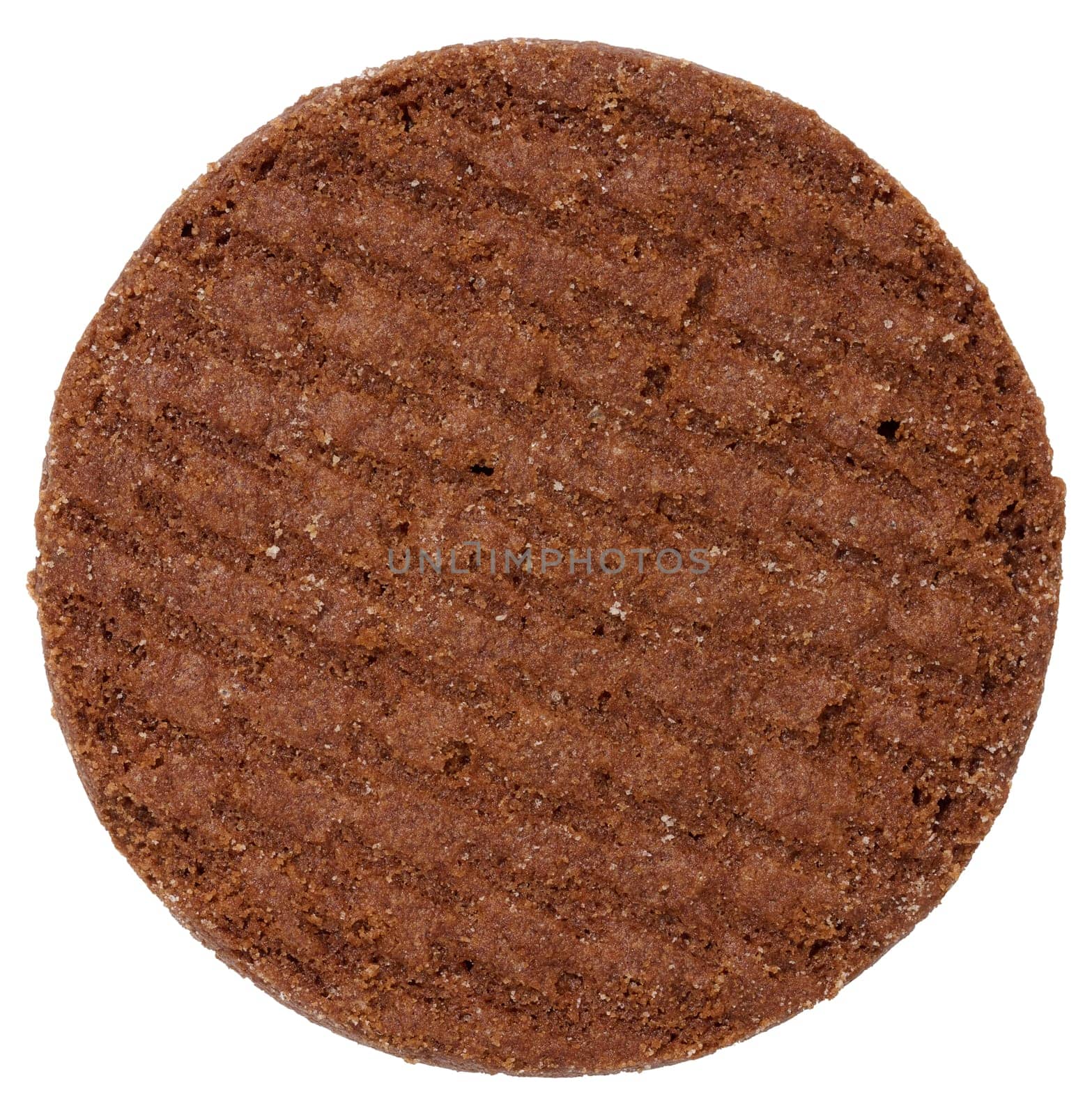 Round chocolate cookies on white isolated background