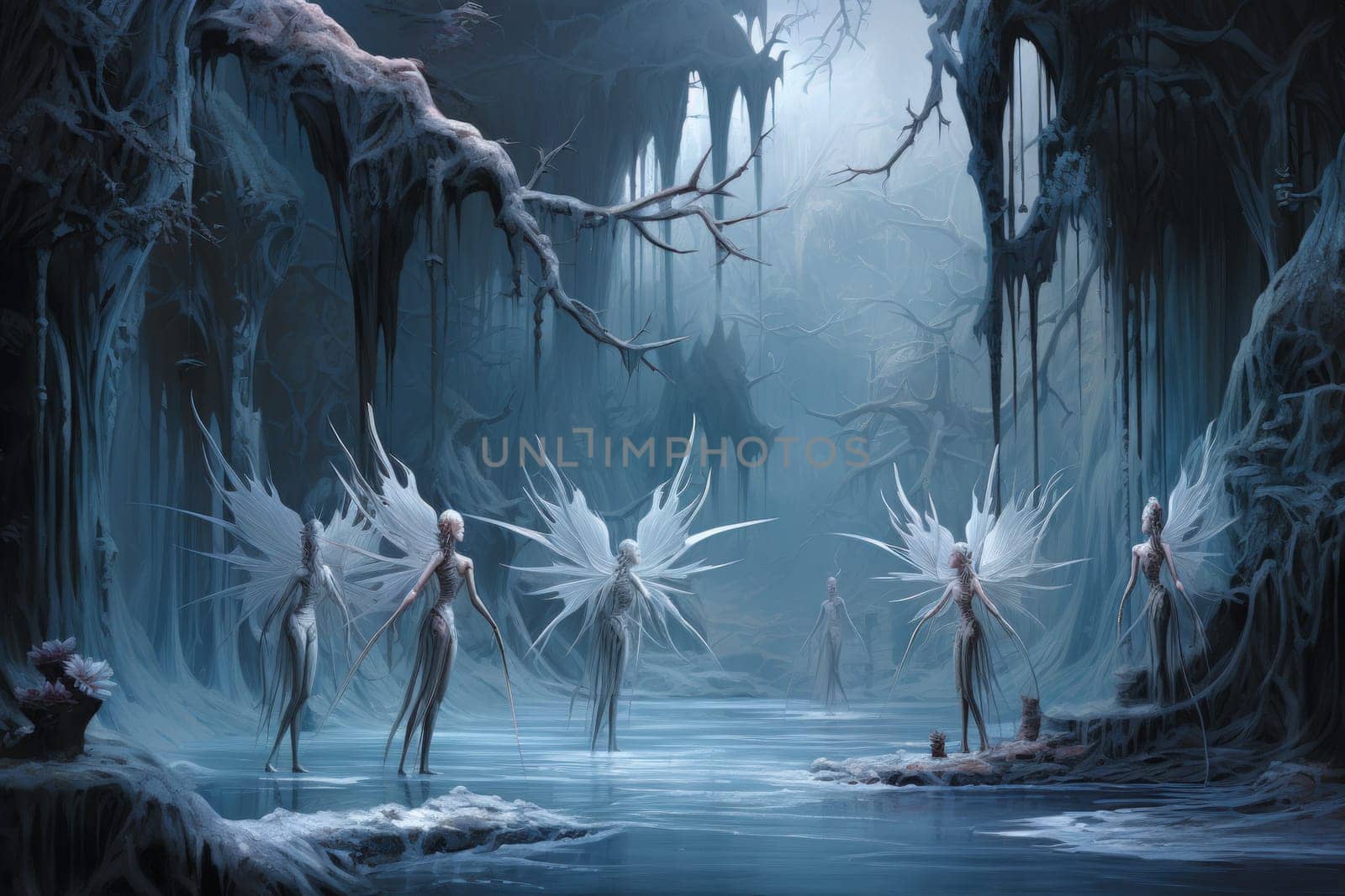 Immerse yourself in the enchanting world of fantasy and witness the elegance of the frost faeries.