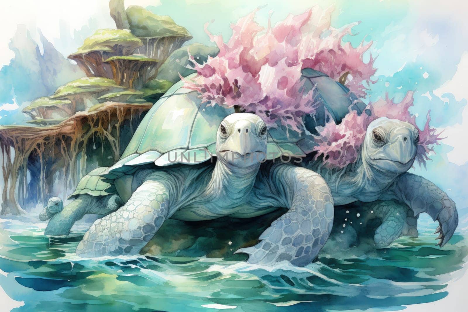 Embark on an extraordinary journey through the realm of fantasy and encounter the majestic ancient sea turtles.