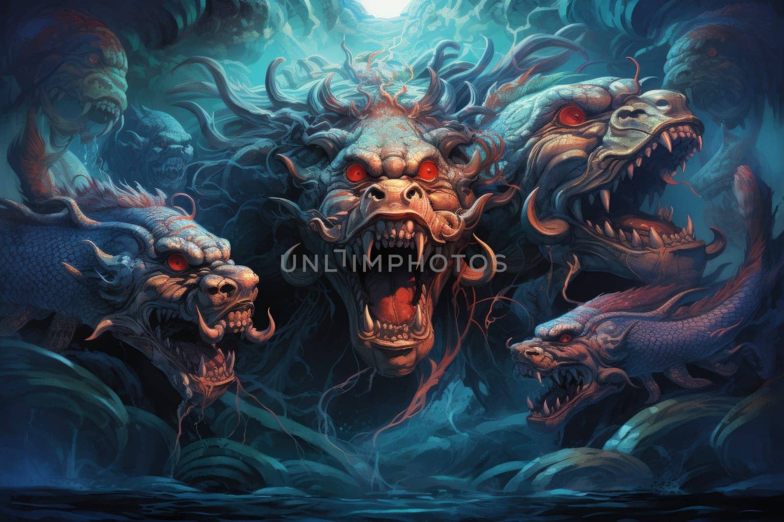 Immerse yourself in the depths of the fantastical with this captivating illustration by a professional visual artist.