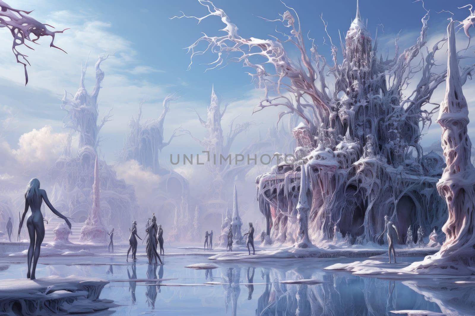 Immerse yourself in the enchanting world of fantasy and witness the elegance of the frost faeries.