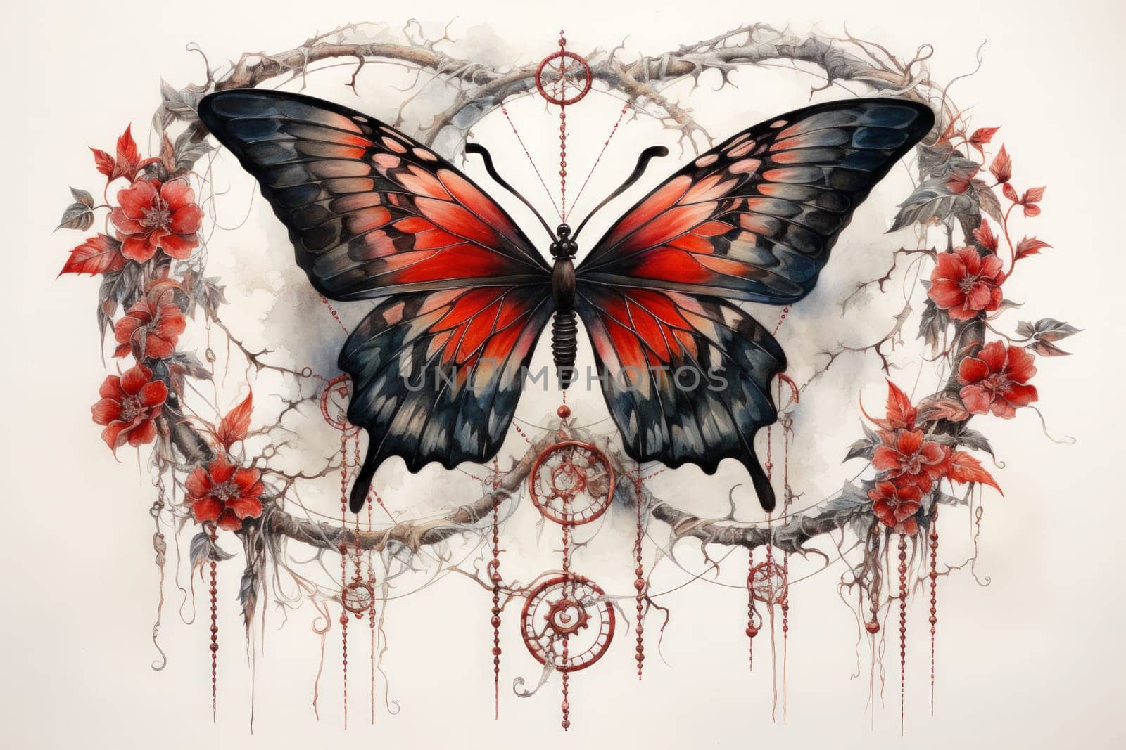 Immerse yourself in the magical realm of fantasy with this enchanting illustration of gossamer-winged dreamcatchers.