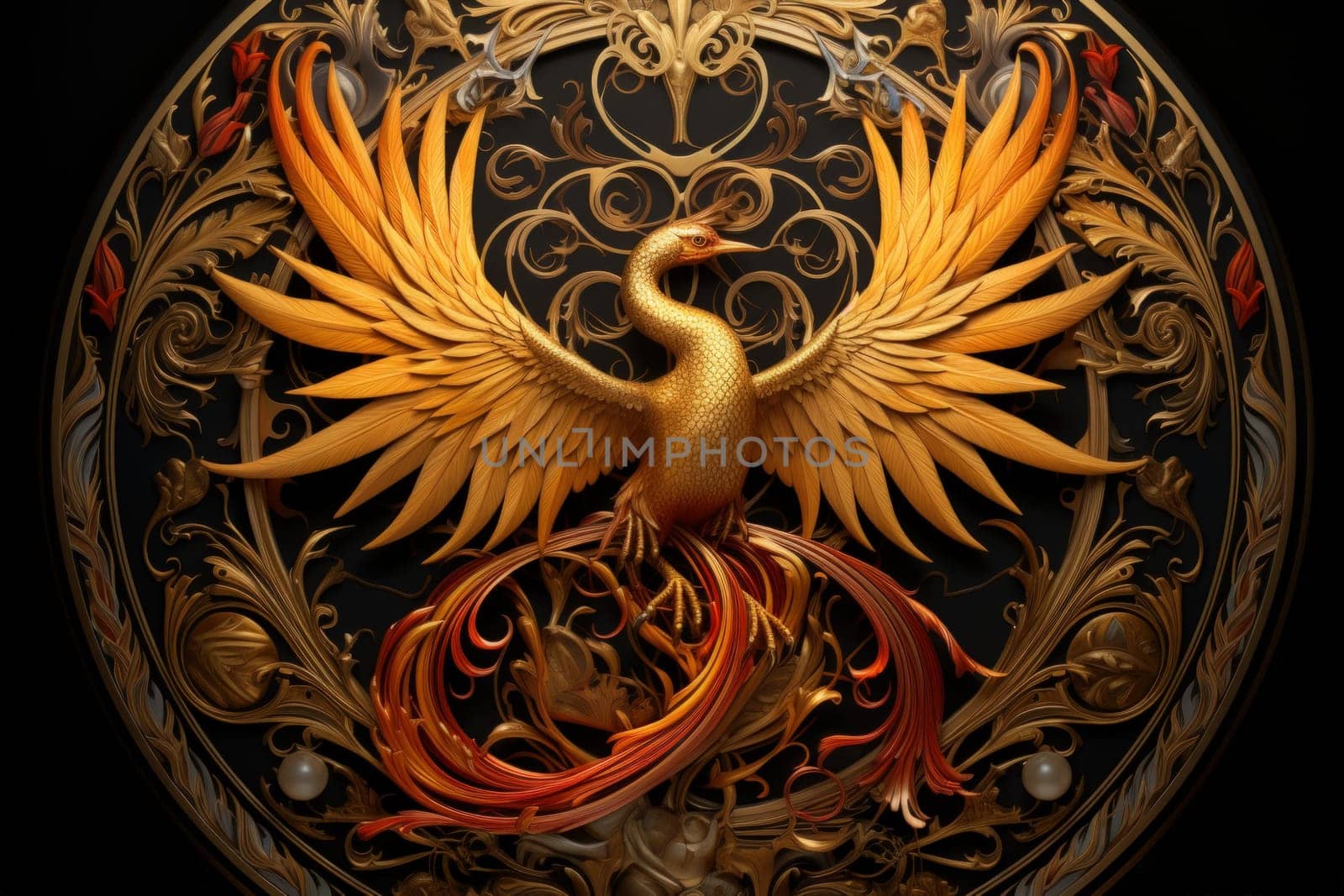 Behold the magnificent gilded phoenixes, radiant beings of myth and legend. With their resplendent feathers of gold and fire, they embody the eternal cycle of rebirth and resurrection.