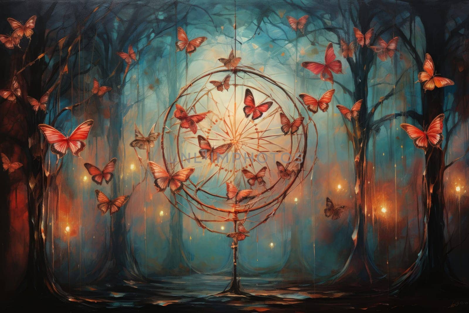 Immerse yourself in the magical realm of fantasy with this enchanting illustration of gossamer-winged dreamcatchers.