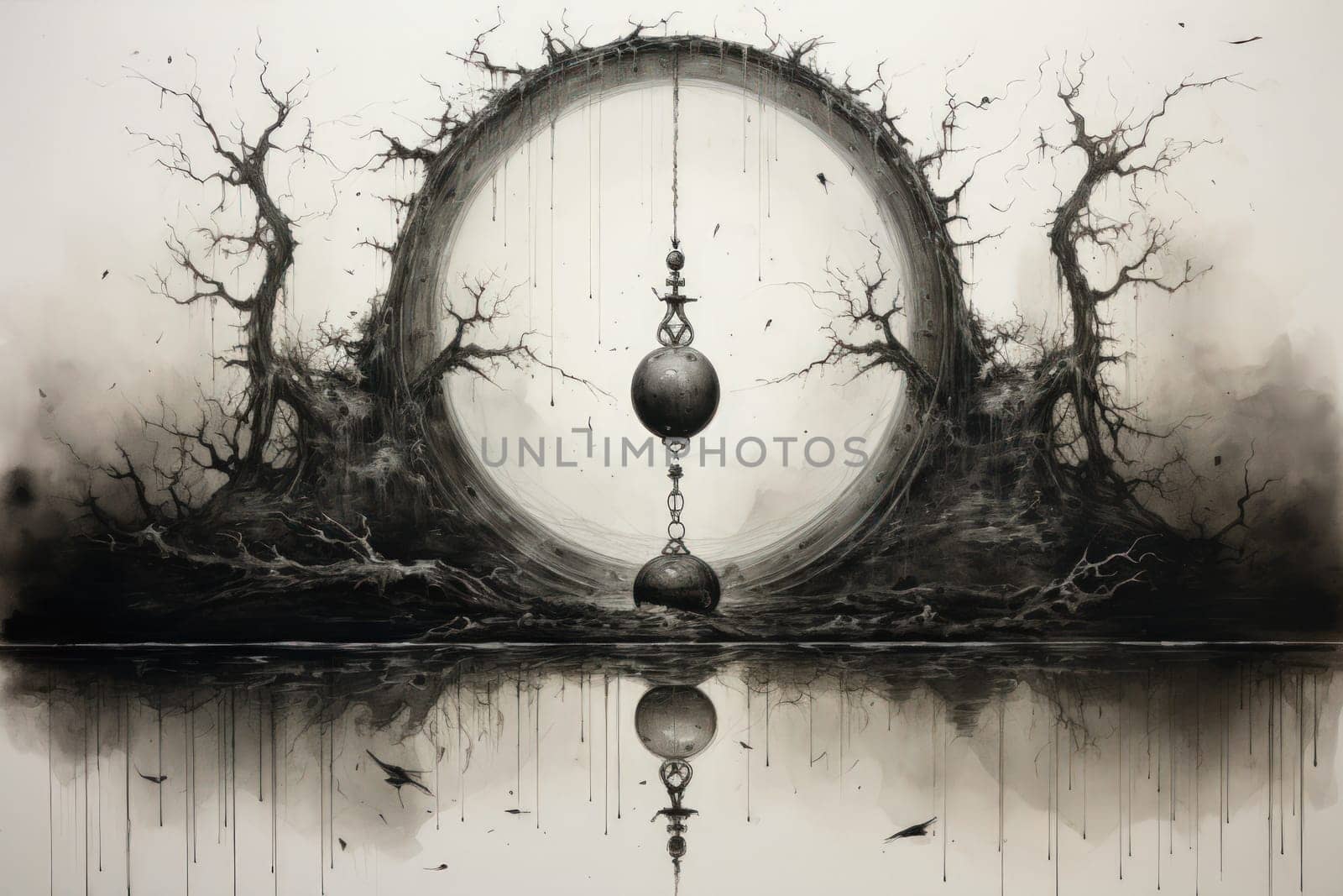 In the realm of fantasy, cursed mirror spirits are bound, their ethereal existence trapped within reflective surfaces.