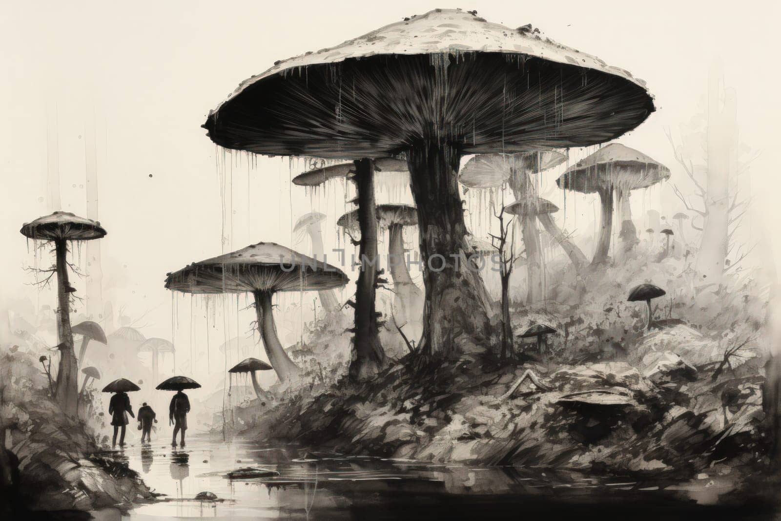 In the realm of fantasy, there exist mystical and enchanting places where giant talking mushrooms thrive in dense forest groves.