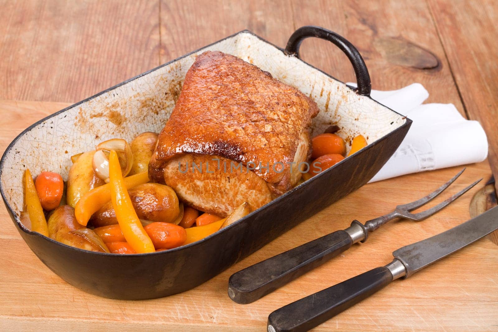 Roast pork in shape