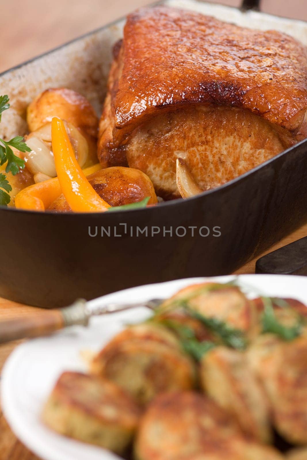 Roast pork and dumplings