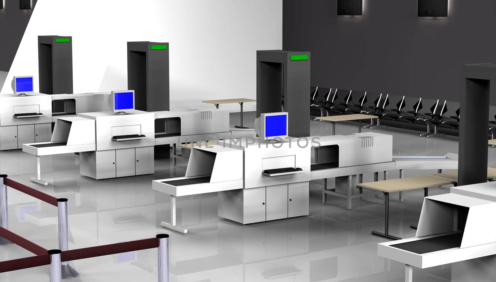 3d Render of luggage scan