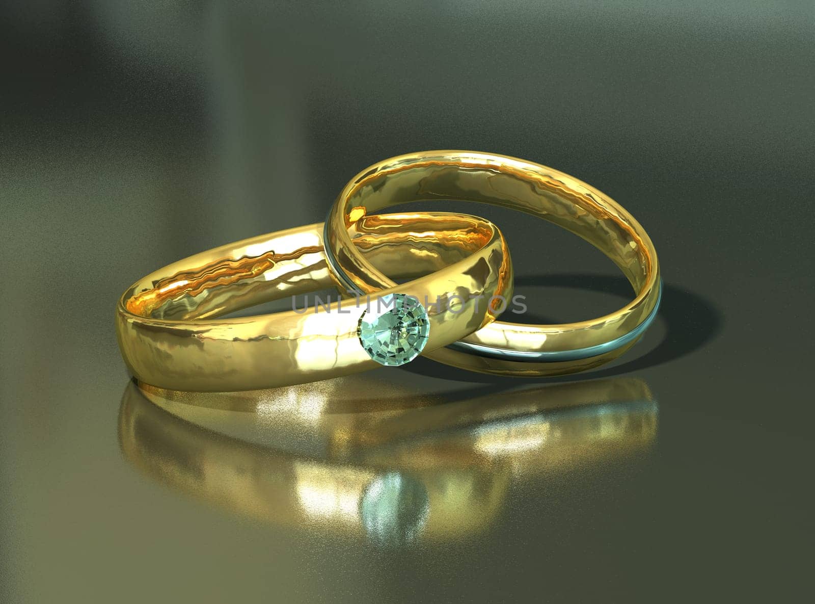 united wedding rings with diamond