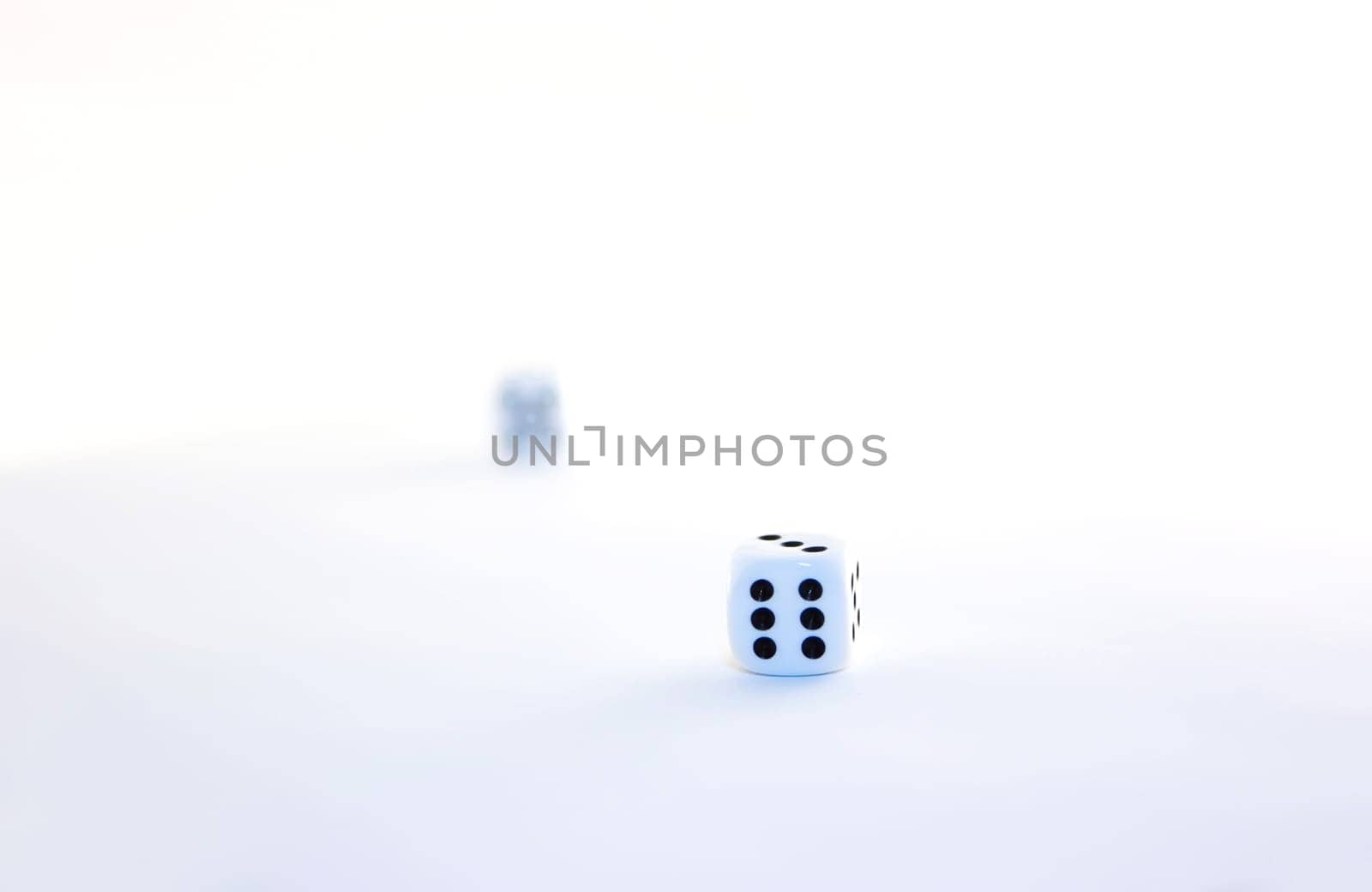 Dices on white surface