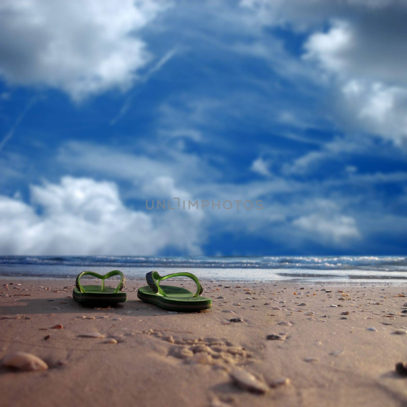 flip-flops at the beach