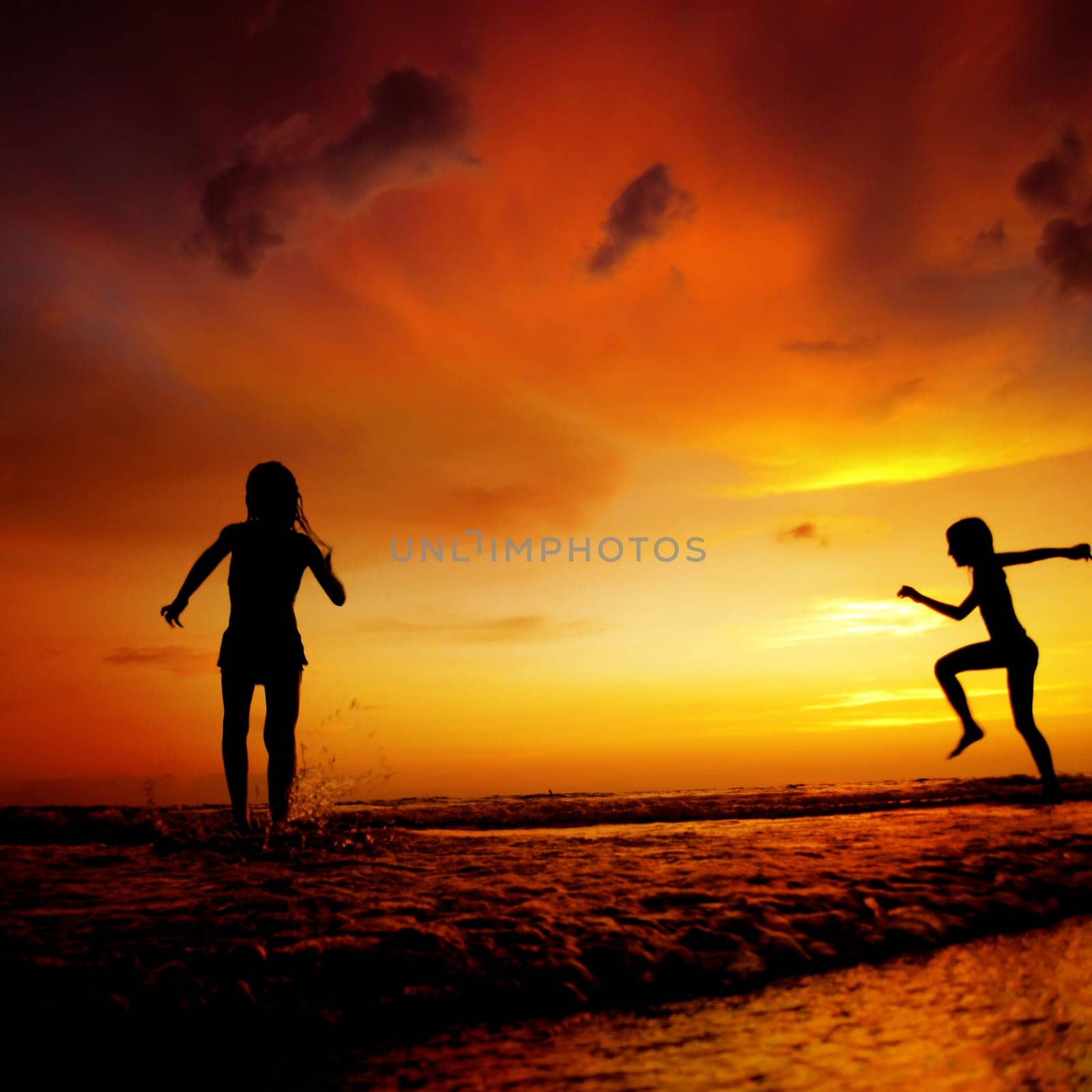 an image of children at the beach