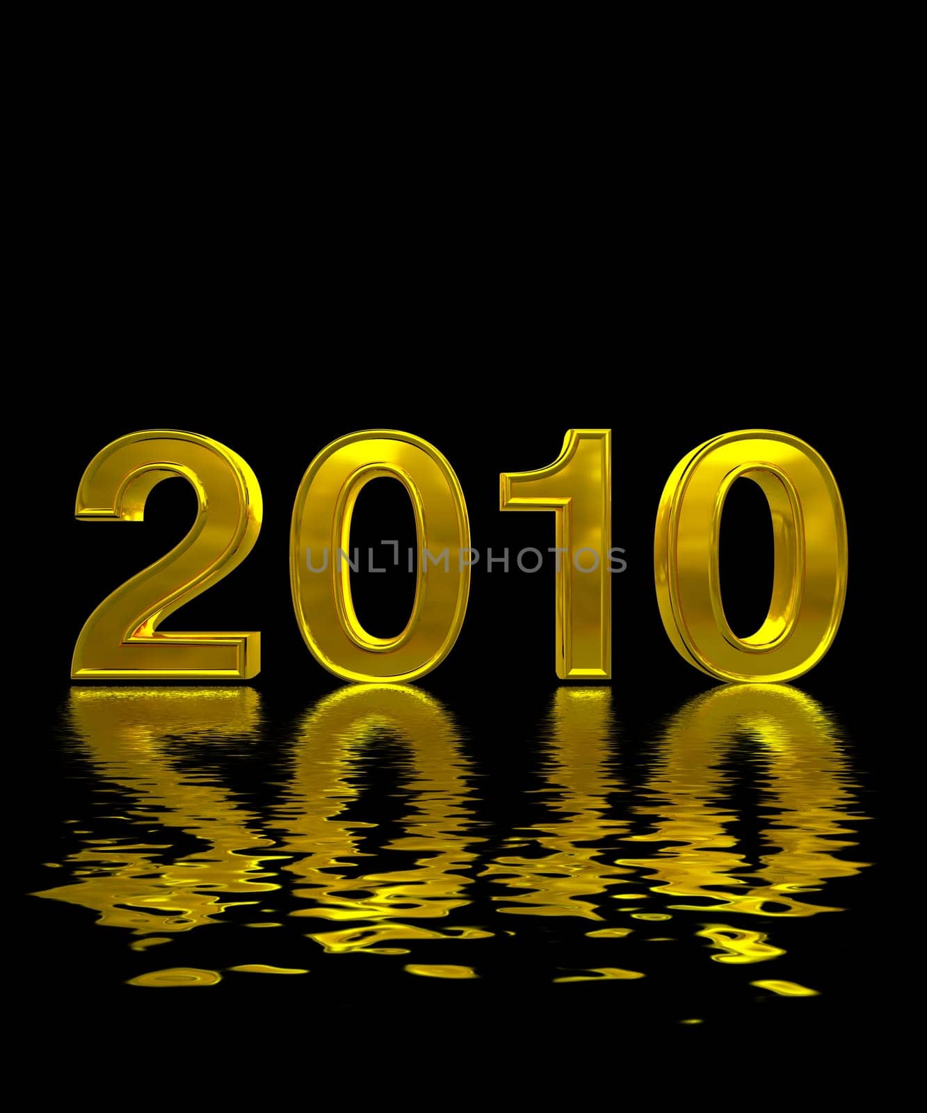 new years 2010 reflection water