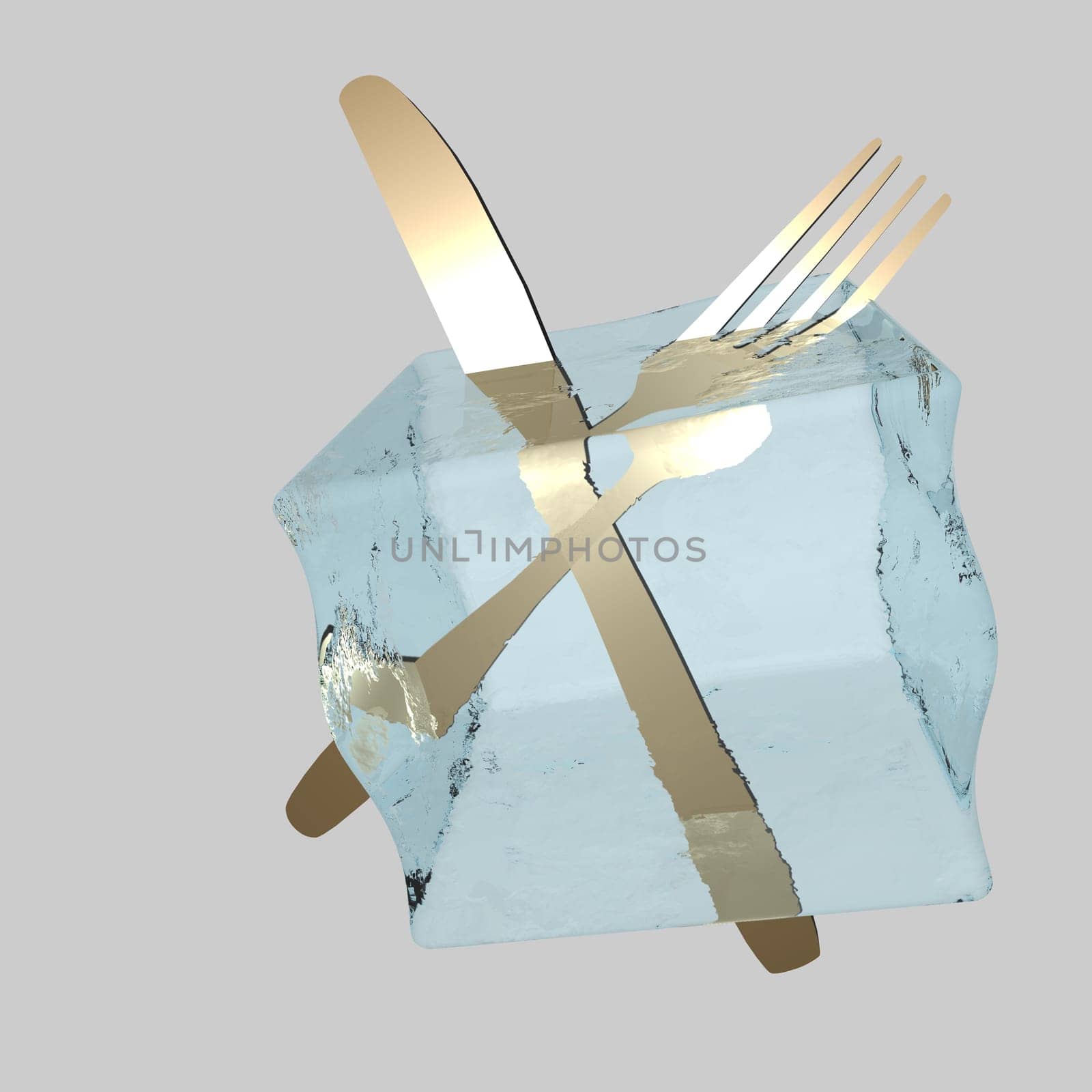 Design element - Cutlery - Ice cubes