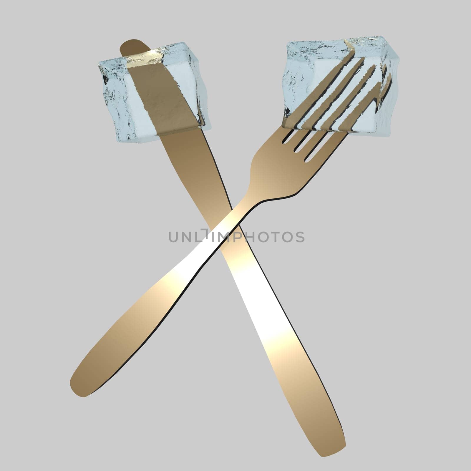 Design element - Cutlery - Ice cubes