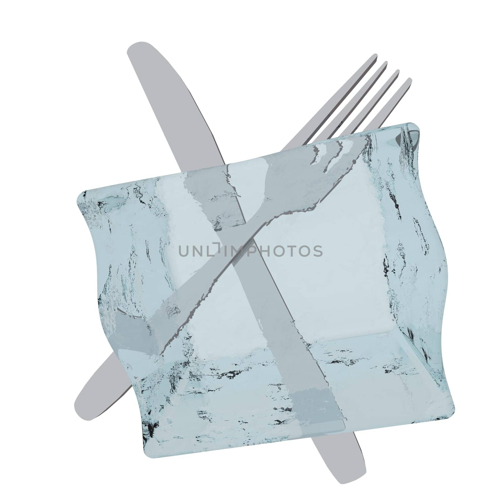 Design element - Cutlery - Ice cubes