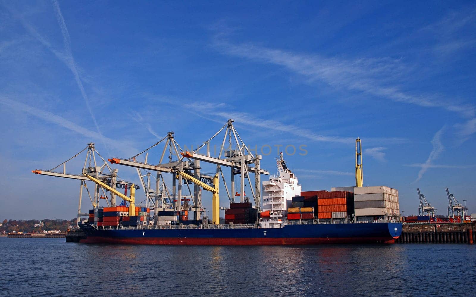 Container ship in the Port of Hamburg