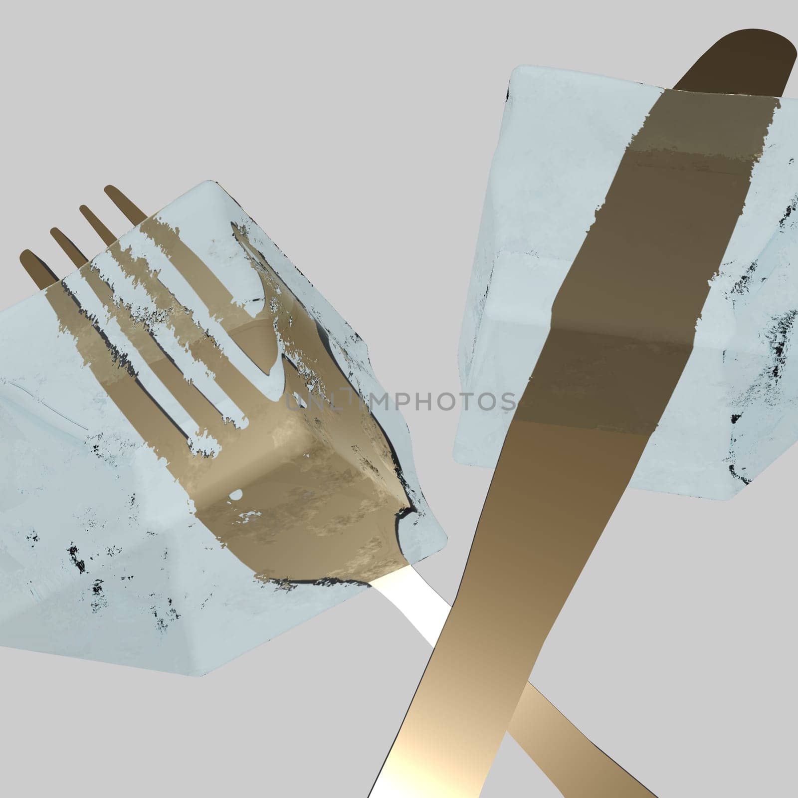 Design element - Cutlery - Ice cubes