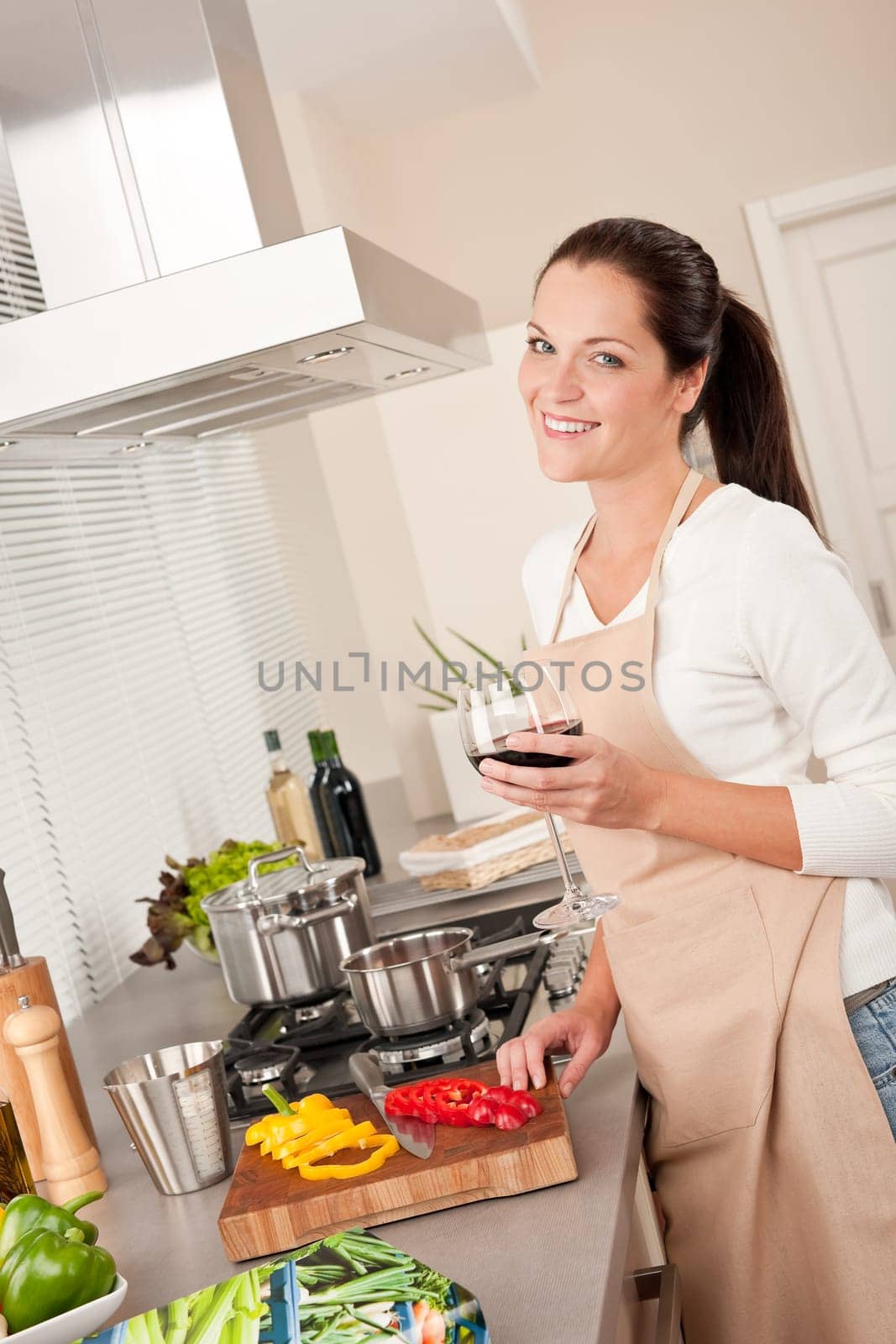 Woman cooking  in kitchen