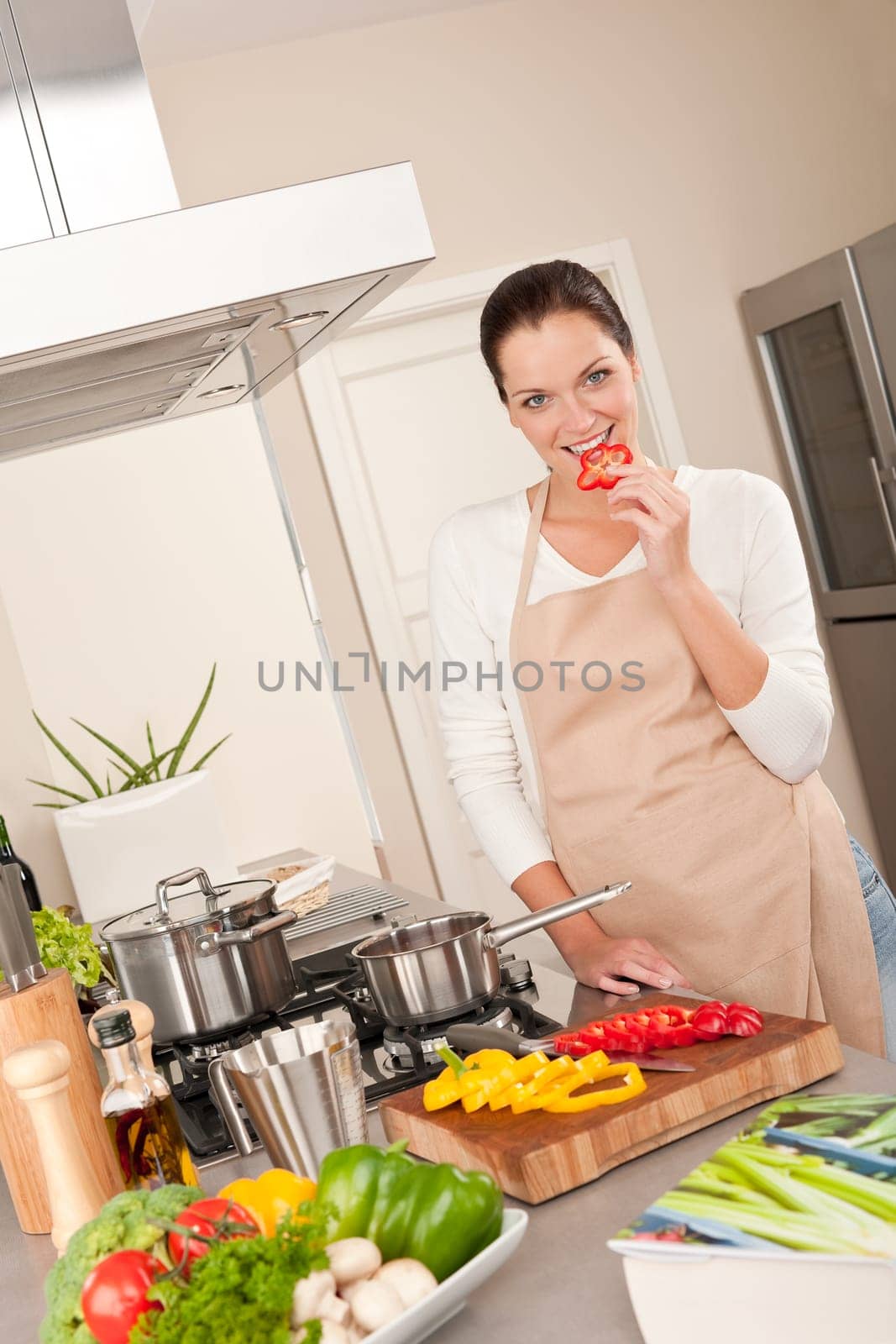 Woman cooking  in kitchen