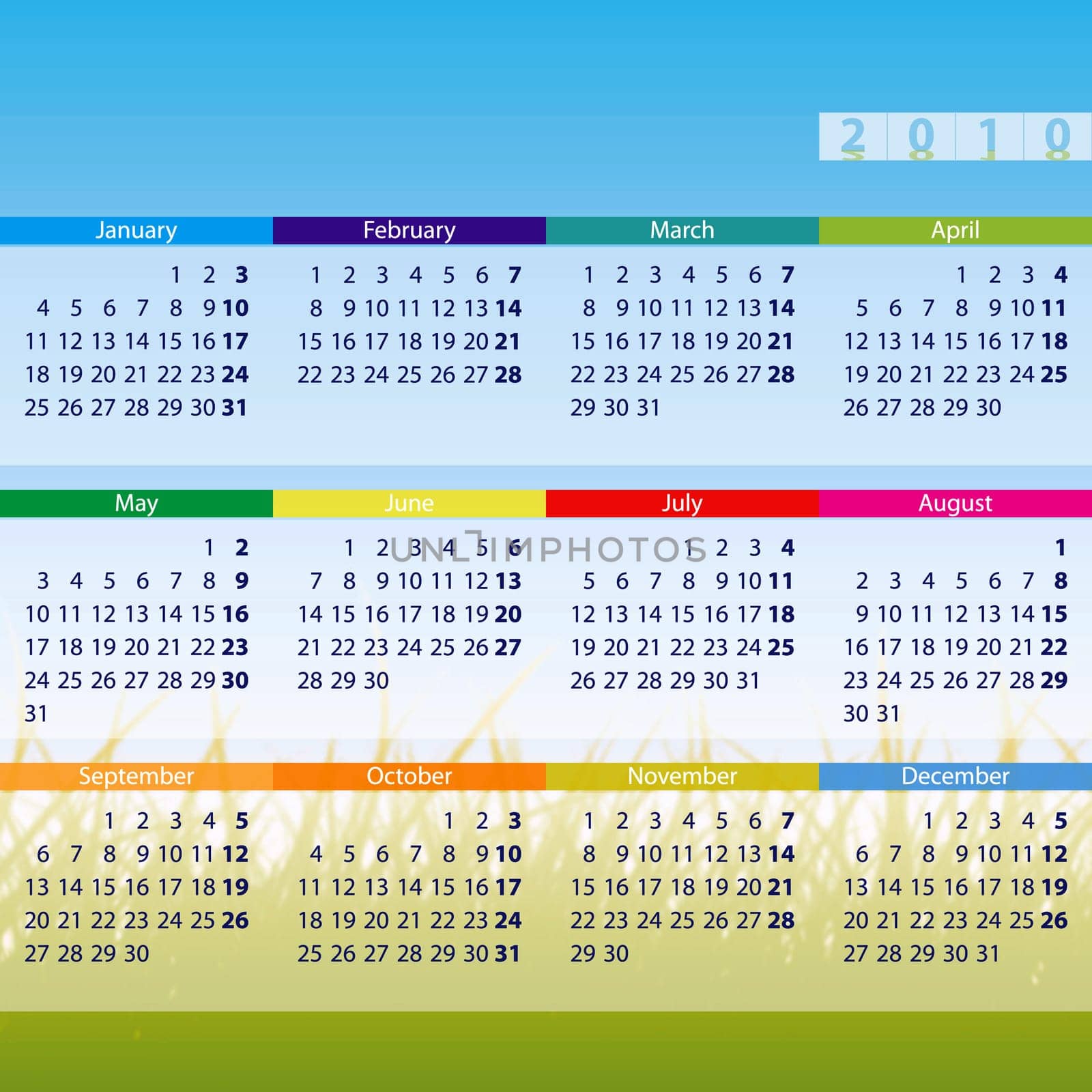 Landscape calendar