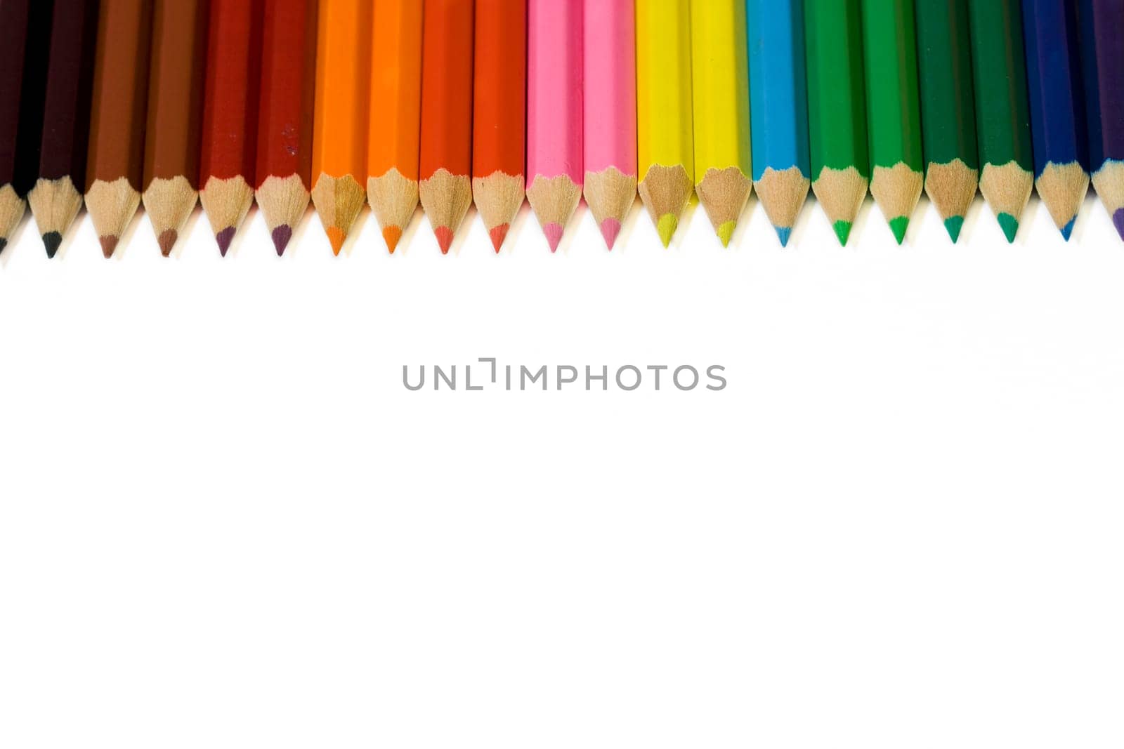 Coloured pencils on white