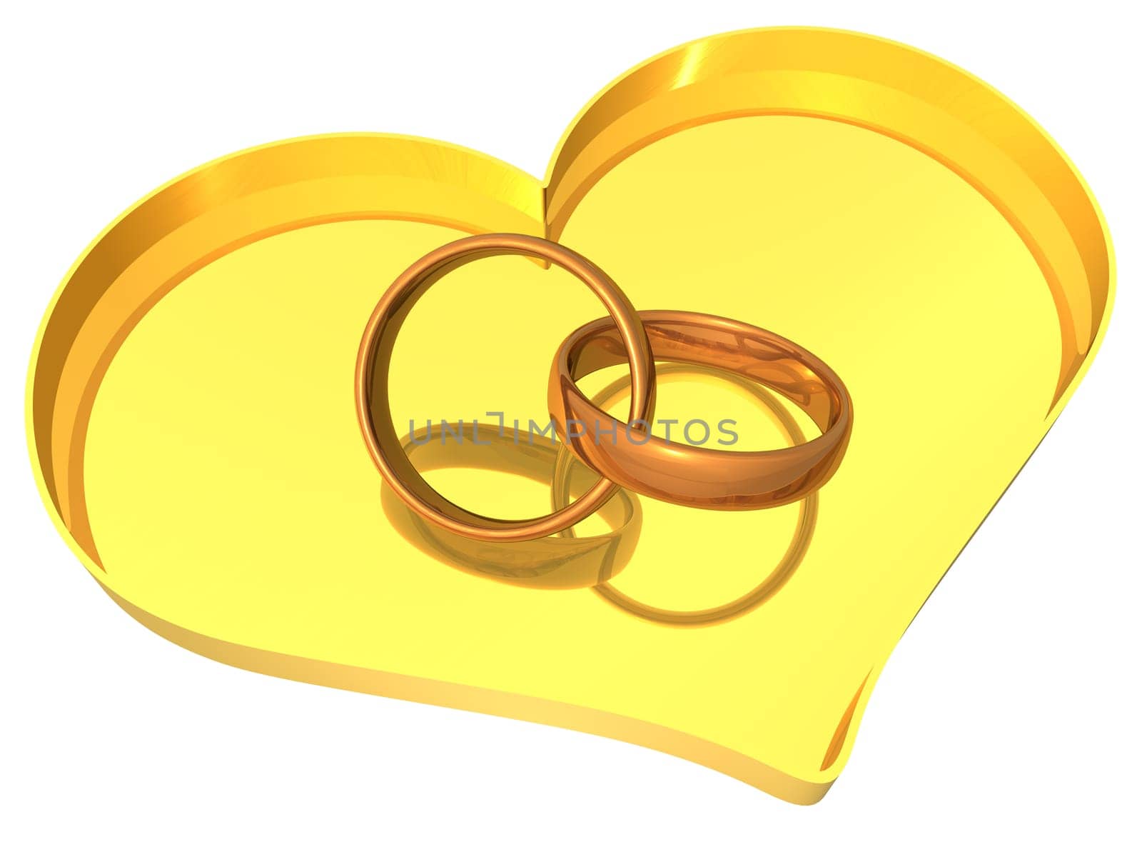 Abstract - Rings - Heart - 3D