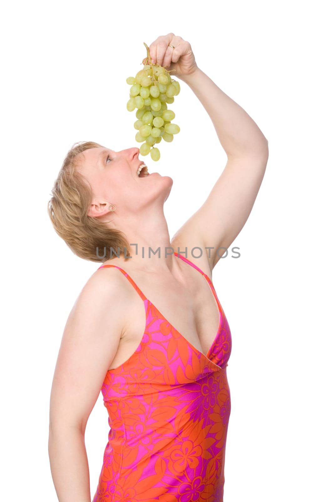 Woman with grapes
