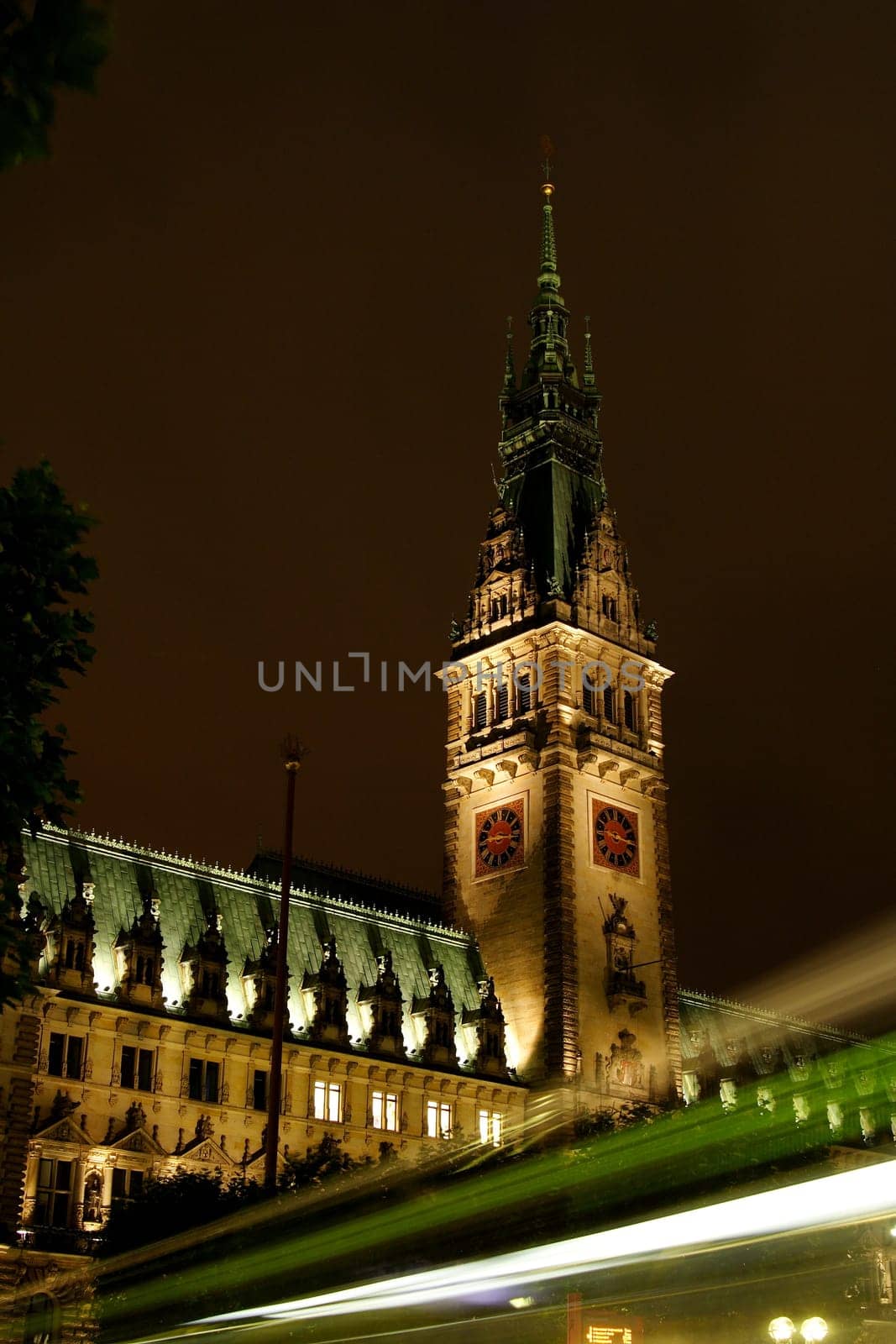 Hamburg City Hall at night